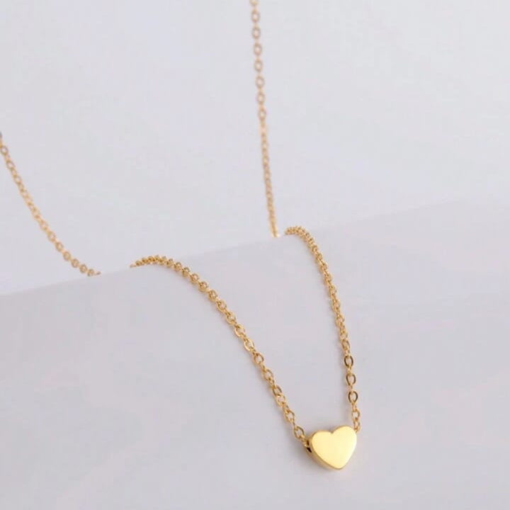 Tiny Heart Shape Pendent For Girls - golden