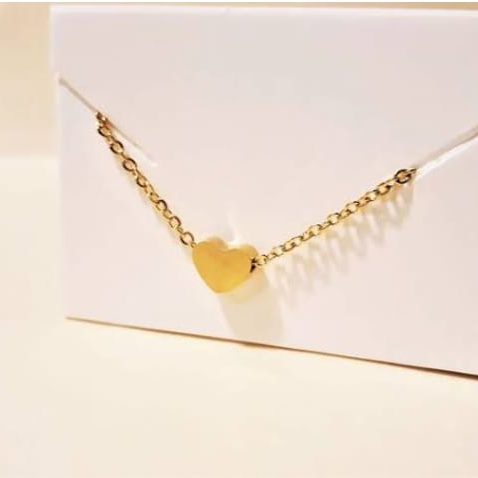Tiny Heart Shape Pendent For Girls - golden
