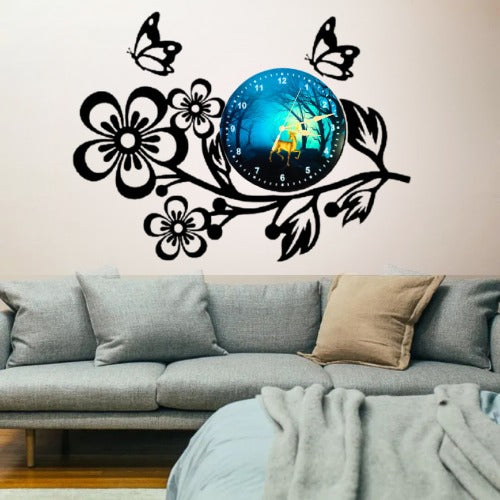 3D Wooden Flower Clock With Esthetic Dial Wall Clock