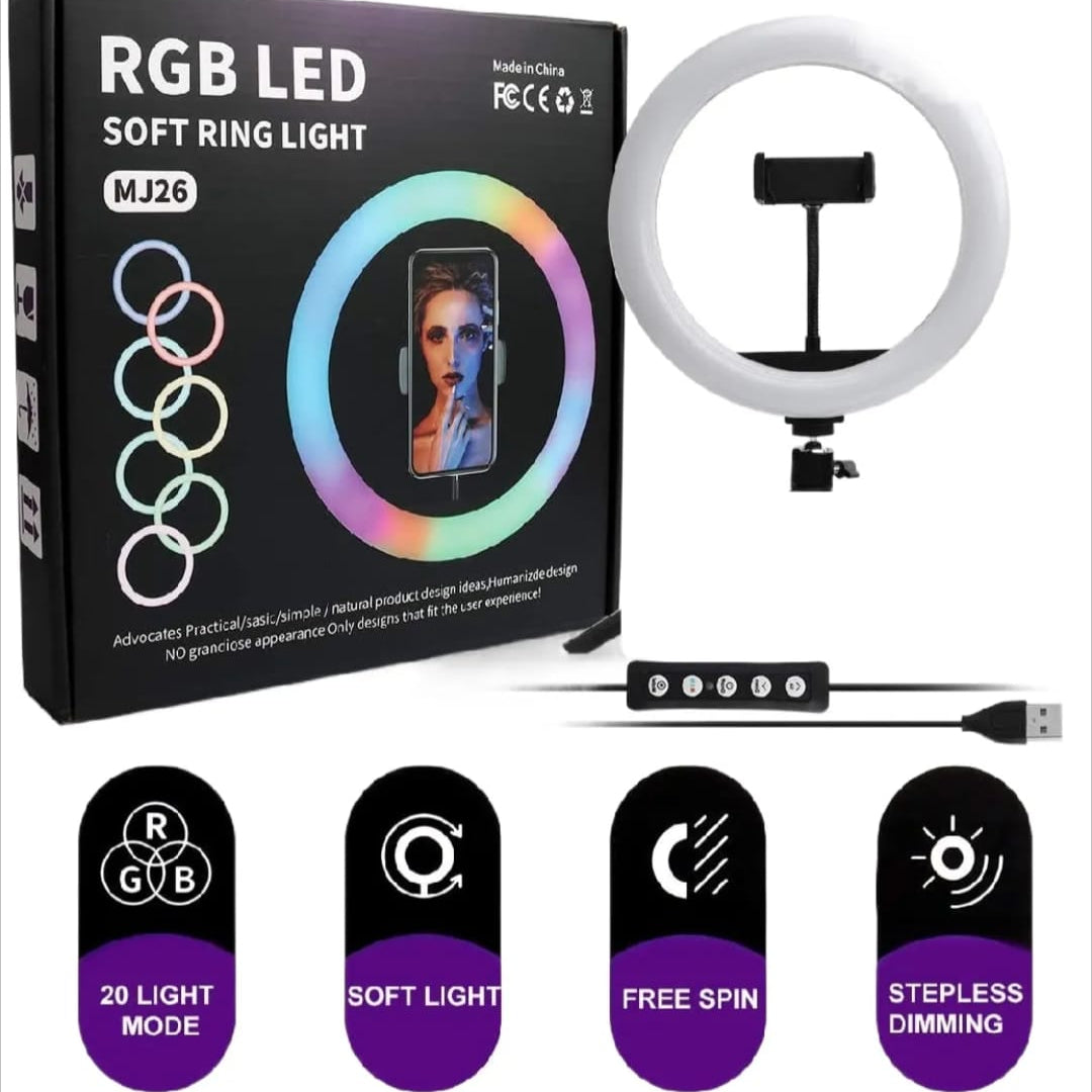 RGB Ringlight 26 CM MJ26 With Mobile Holder