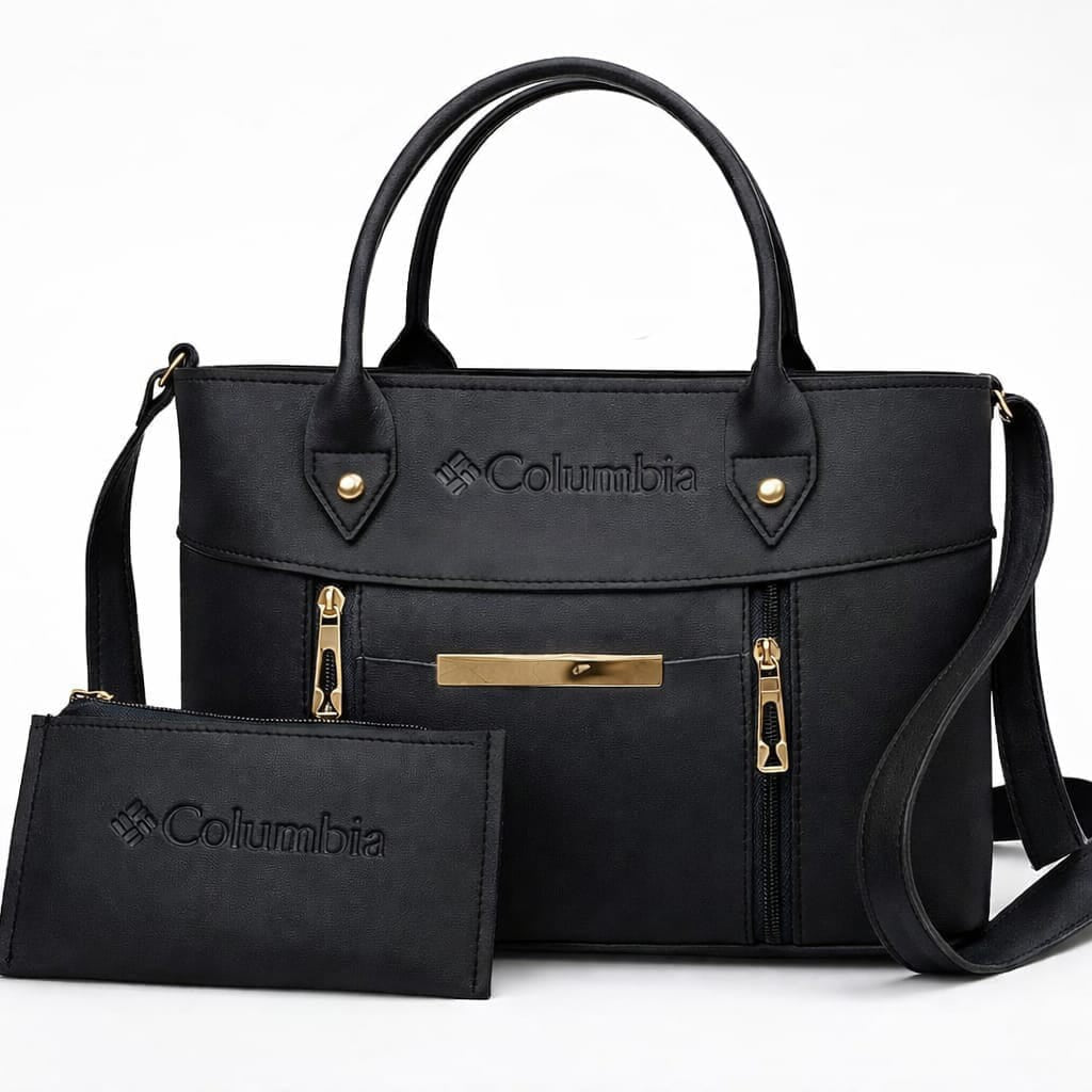 Luxe Signature 2-Piece Tote Handbag Set Black