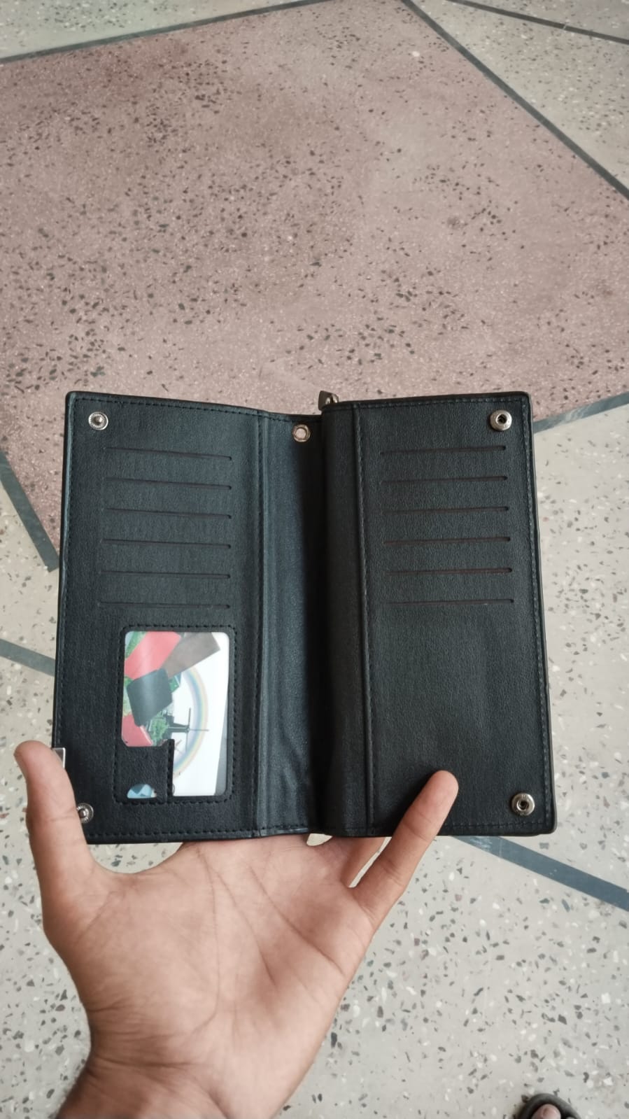 Balebaily Long Wallet Slim Multi Pocket PU Leather Design | Black