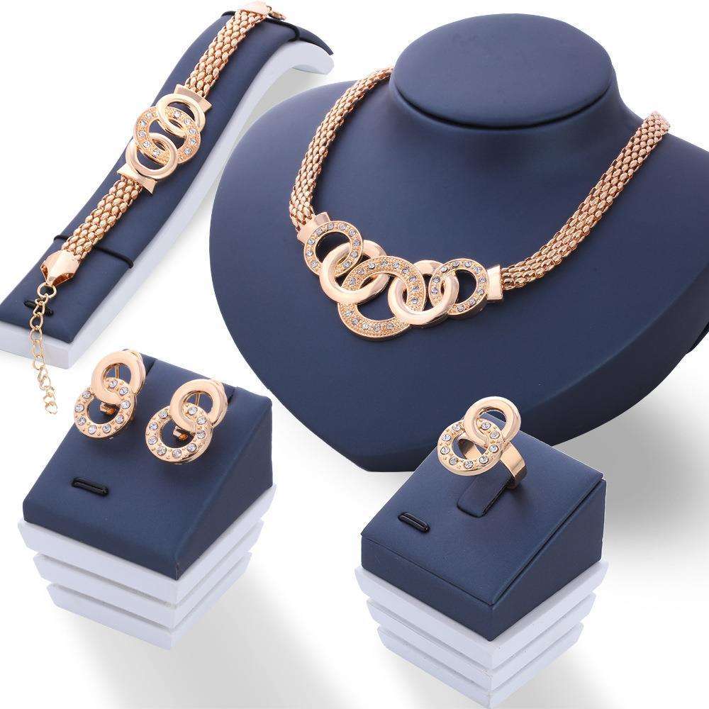 Fashion Jewelry Women Luxury 4pcs/Set Gold