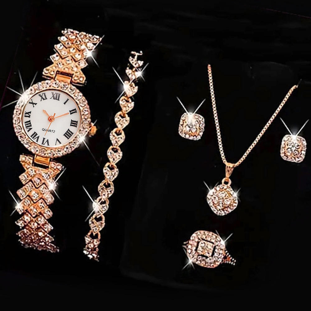 Luxury Rhinestone Roman Numeral Quartz Watch