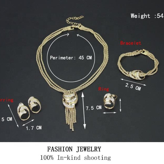 Hot Sell Gold Alloy and Rhinestone Bridal Necklace
