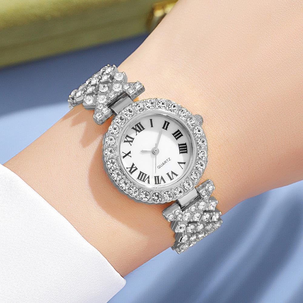 Luxury Rhinestone Roman Numeral Quartz Watch