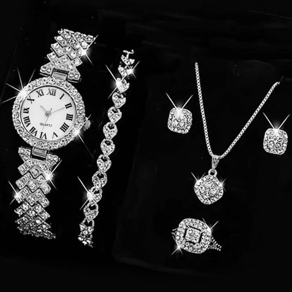 Luxury Rhinestone Roman Numeral Quartz Watch