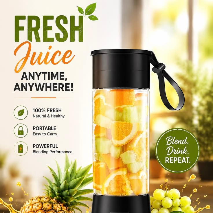 Portable 6 cuts Blender Home USB Rechargeable