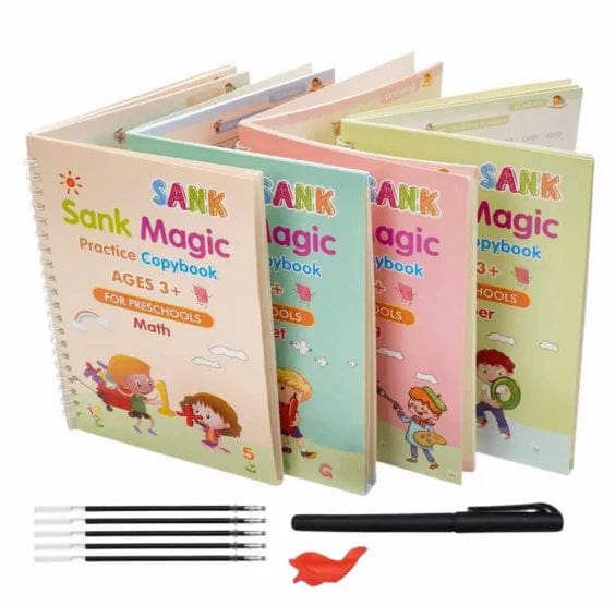 Pack Of 4 Kids Magic Practice Books