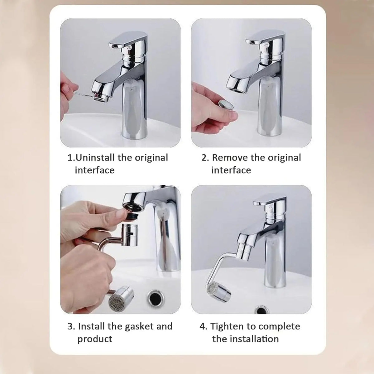 Flexible 1080° Faucet Extender – Dual Modes