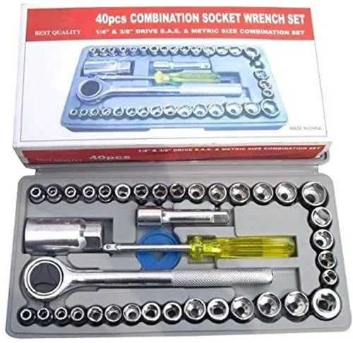 40pcs Aiwa Socket Wrench Tool Kit & Screwdriver And Socket Set