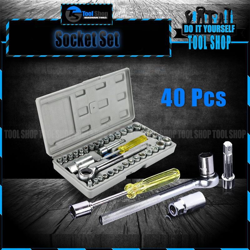 40pcs Aiwa Socket Wrench Tool Kit & Screwdriver And Socket Set